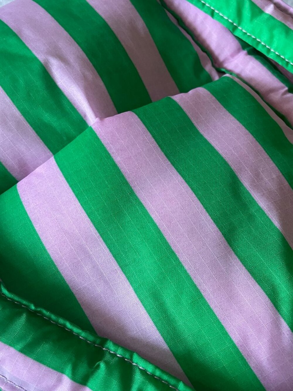 Rare Baggu Cloud/Puffer Mini Tote Pink & Green Striped - Picture 7 of 8